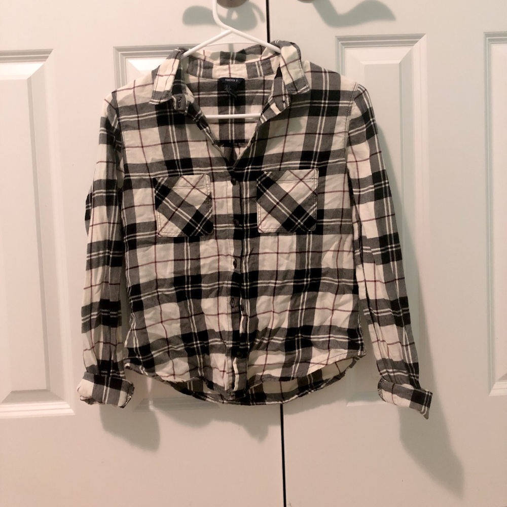 Forever 21 Black and White Flannel